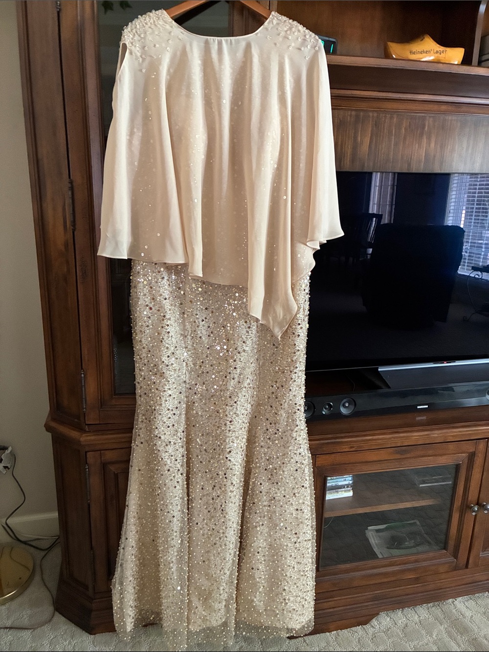 Missacc Elegant Floor - Length Sequined Chiffon Mother of the Bride Dress - NWT